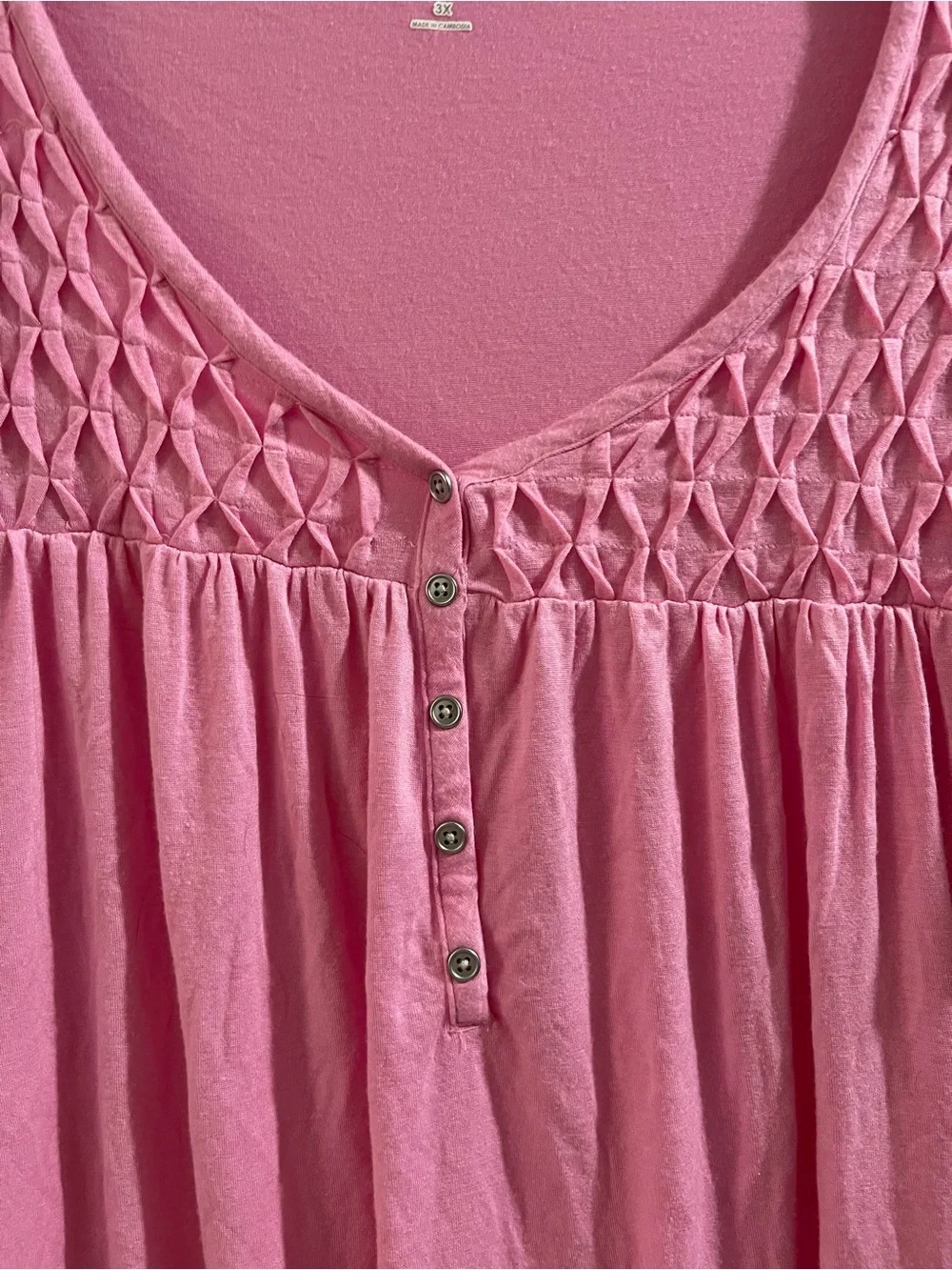 Kim Rogers Pink Short-Sleeve Peasant Top Size 3x